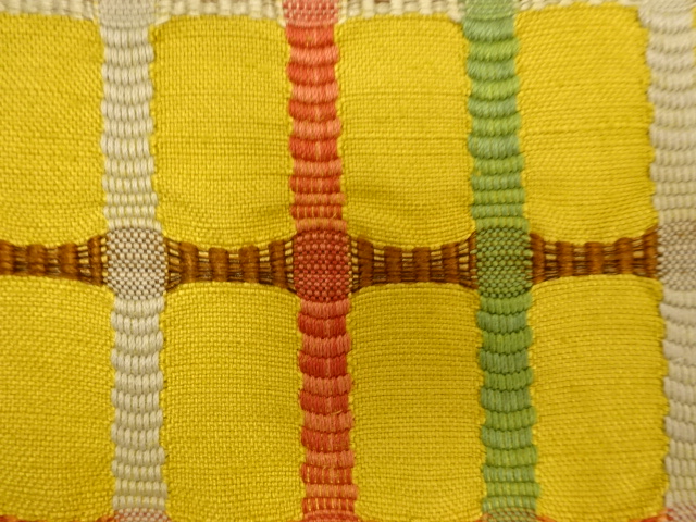  格子模様織り出し　名古屋帯